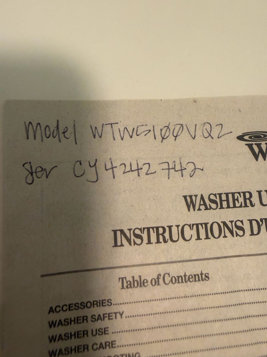 Whirlpool WTW5100VQ2 Top Load Washing Machine - Used, White