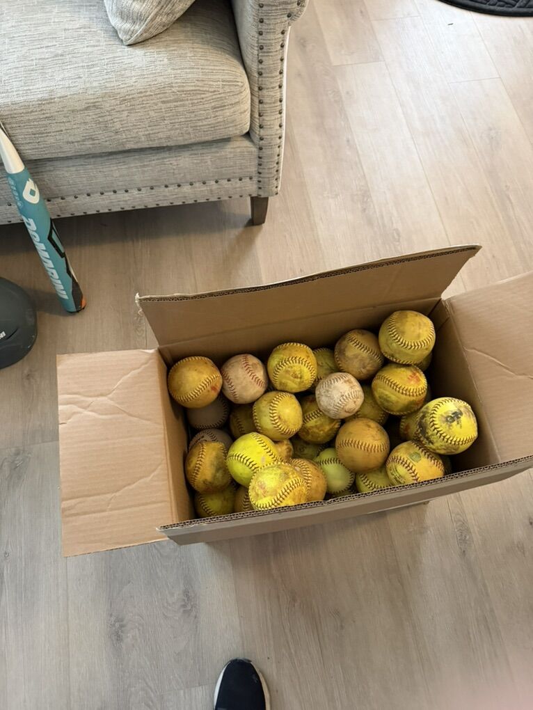 Softballs And 6 soft Training Balls