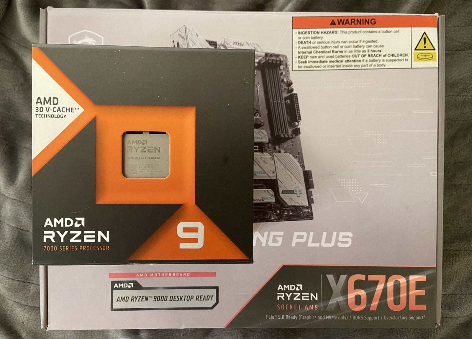 Ryzen 7950x3D + X670E CPU/Motherboard AM5 Combo