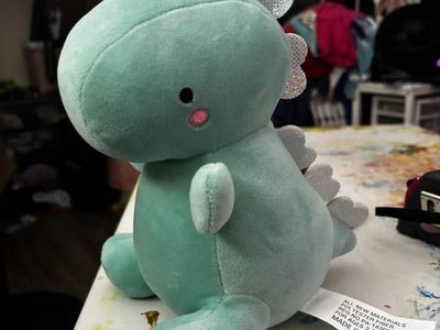 Cute Green Dinosaur Plush Stuffed Animal Toy, Sparkly Spines