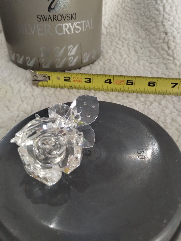 Swarovski Silver Crystal Rose Figurine - "Made in Austria" - Item #174956