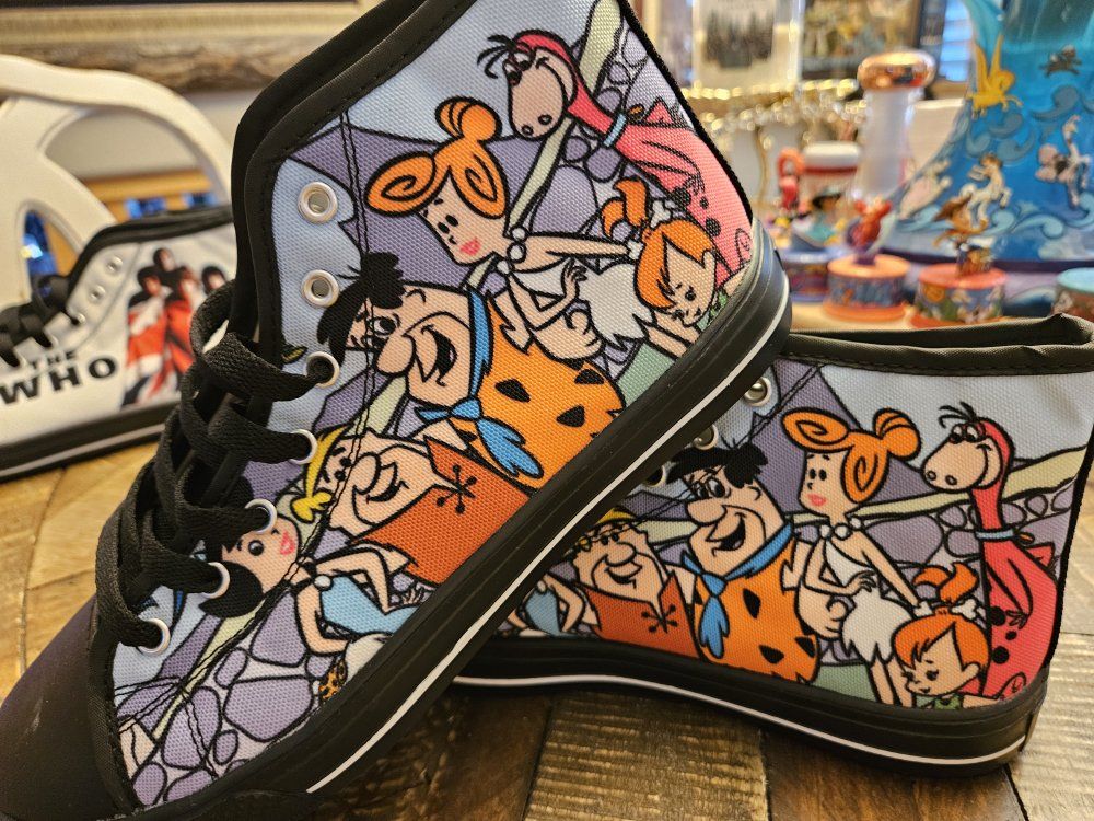 The Flintstones Cartoon High Top Sneakers - Size EU 39 (US Women's 8.5) - New