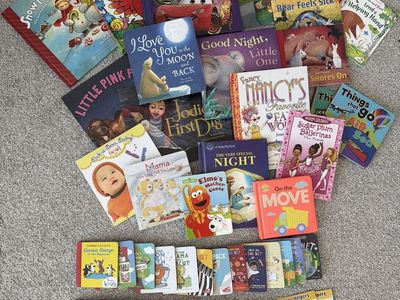 Large Lot of 40+ Mixed Children's Board Books & Picture Books: Disney, Elmo, Fancy Nancy & More