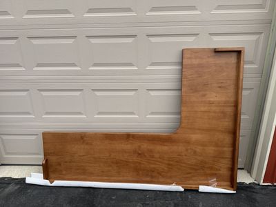 Cozynest L-Shaped Solid Wood Desk Top - Light Walnut - New/Unused