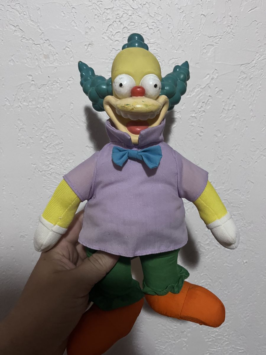Play By Play The Simpsons Krusty the Clown 1990s Plush Stuffed Animal Toy, 14 inch