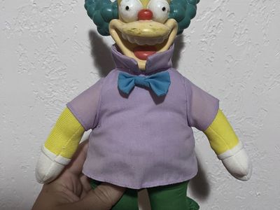 Play By Play The Simpsons Krusty the Clown 1990s Plush Stuffed Animal Toy, 14 inch