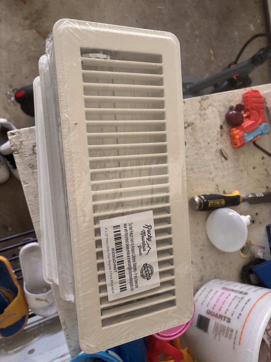 4x12 White Floor Register