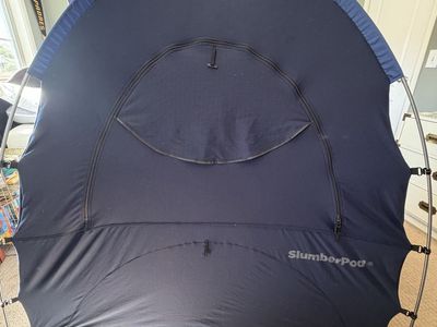SlumberPod Portable Privacy Pod Blackout Canopy for Pack N Plays & Mini Cribs - Navy Blue