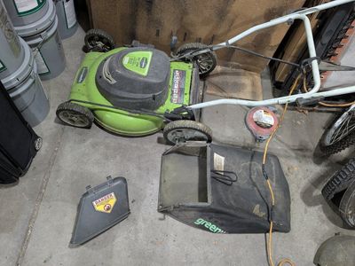 Greenworks 20" Electric Corded Lawn Mower & Greenworks Trimmer