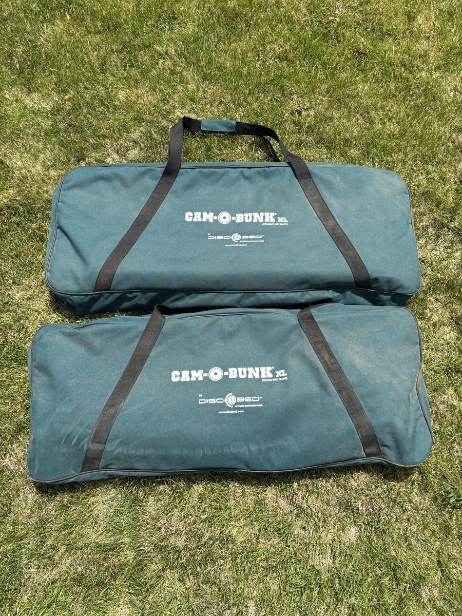 DISC-O-BED Cam-O-Bunk XL Portable Camping Cot with Organizers - Stackable Design