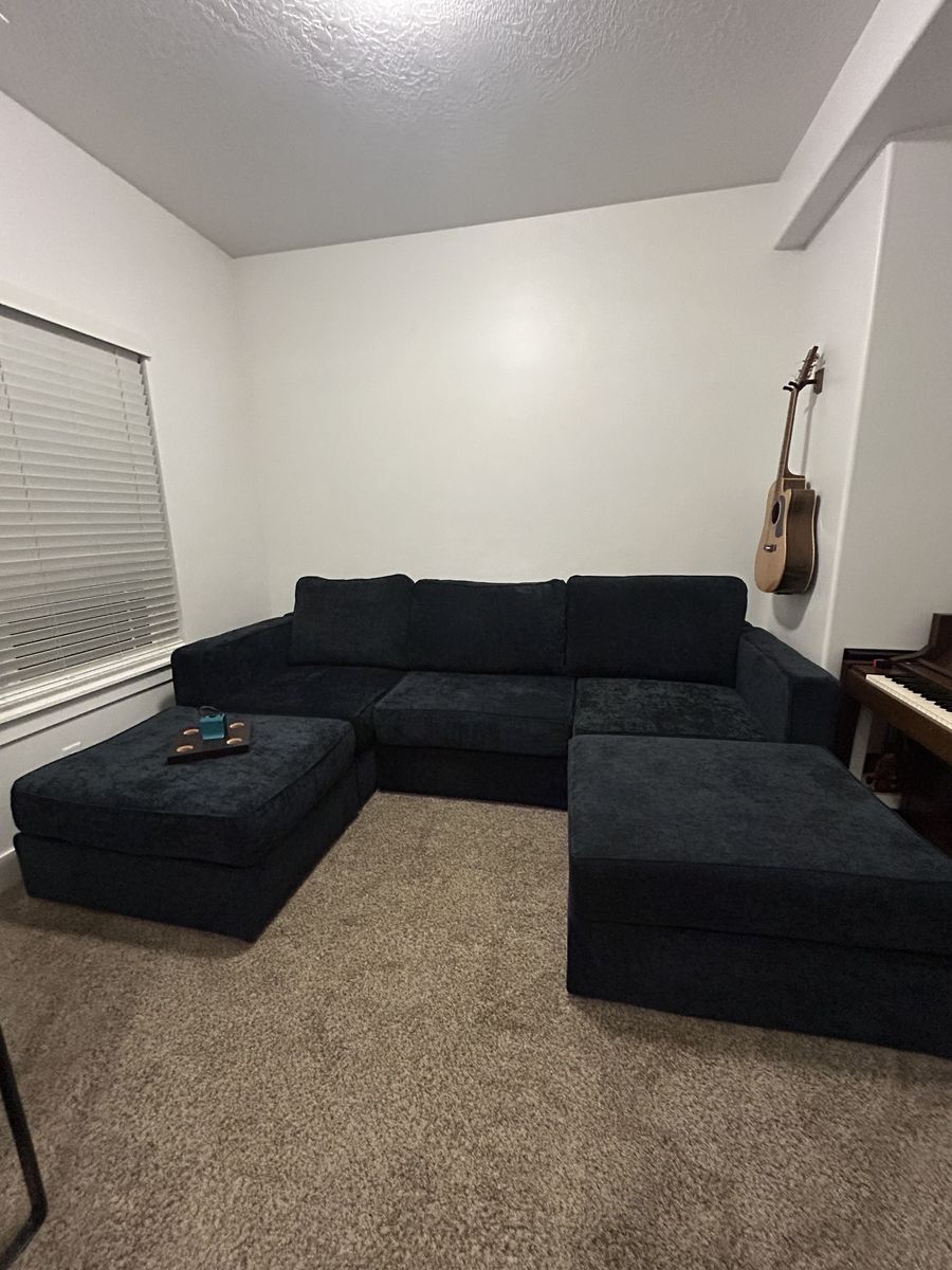 LoveSac Double Storage Chaise in Midnight Navy