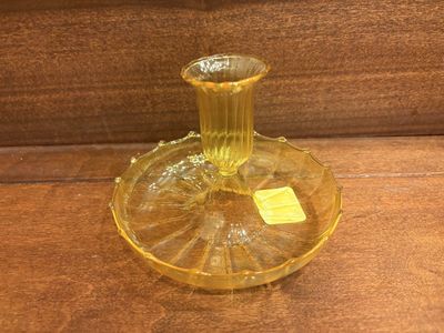 New Yellow Glass Candle Holder