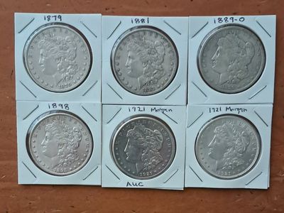 6 Morgan Silver Dollars