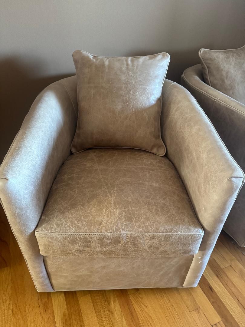 Crate & Barrel leather chairs! Brand new!