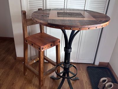 high table - 41" height, 30" width; w/2 chairs
