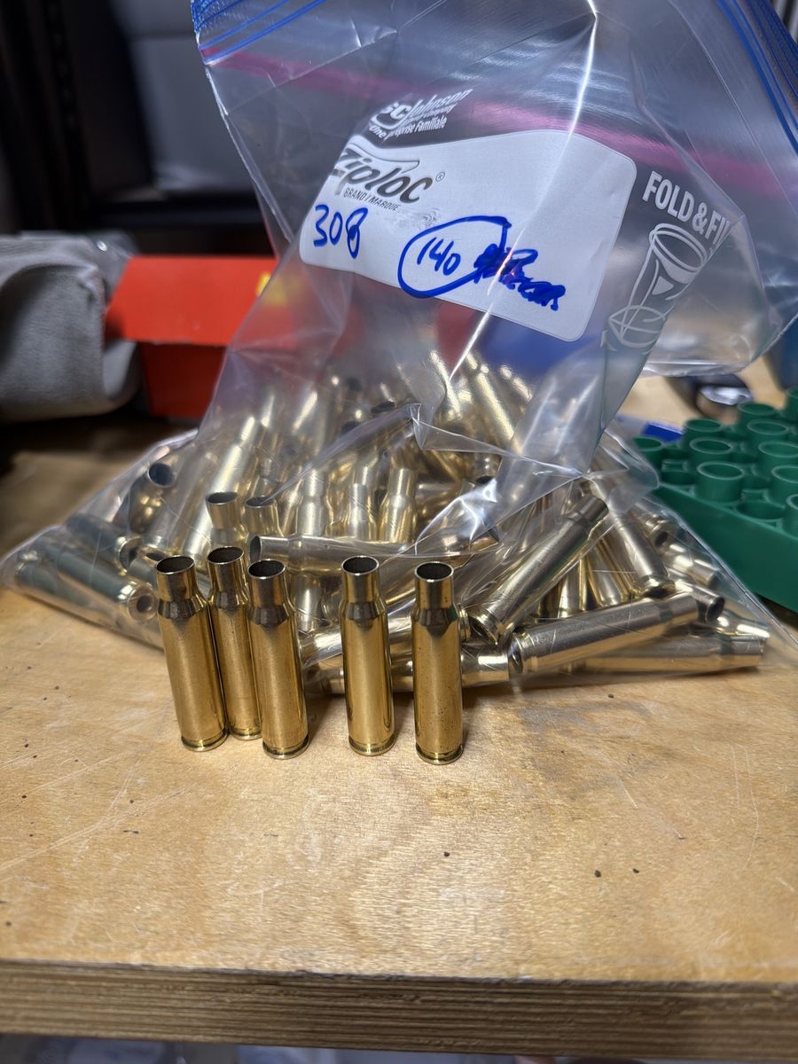 .308 Brass Casings, 140 pieces