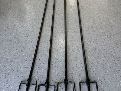 Out door Light Poles - Set of 4, Black Metal, Garden & Landscape Lighting Holders