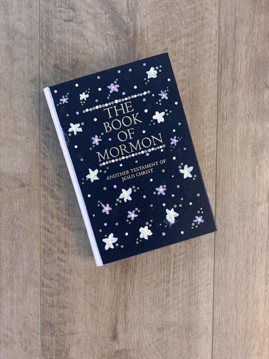 Floral painted Book of Mormon