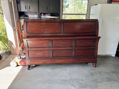 Solid Wood King Size Sleigh Bed
