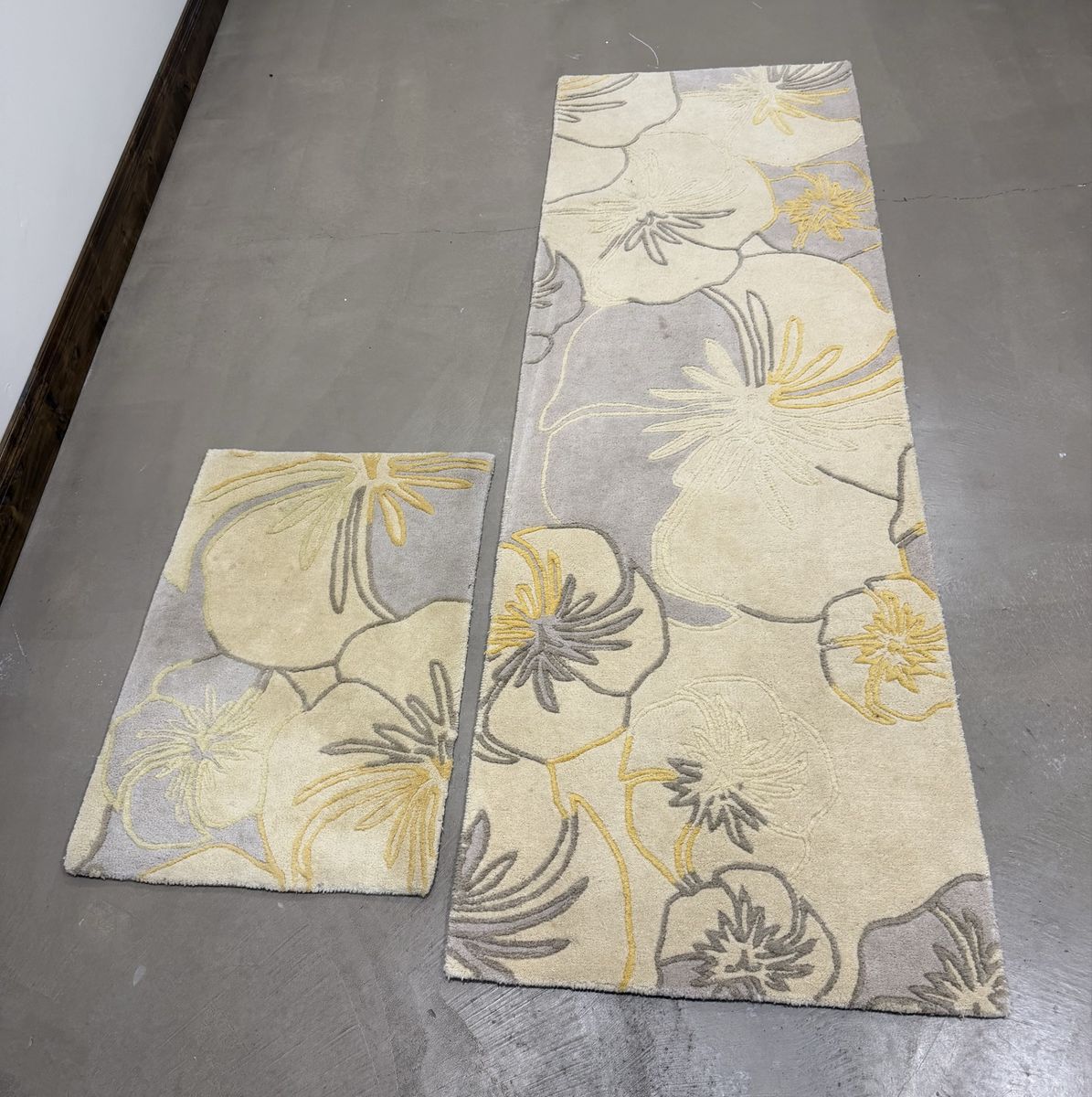 Surya Destinations Wool Floral Rug Set - Beige & Yellow (2x3 & Runner)