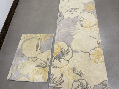 Surya Destinations Wool Floral Rug Set - Beige & Yellow (2x3 & Runner)