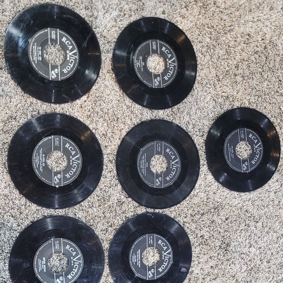 7 Vintage 45 RPM Records