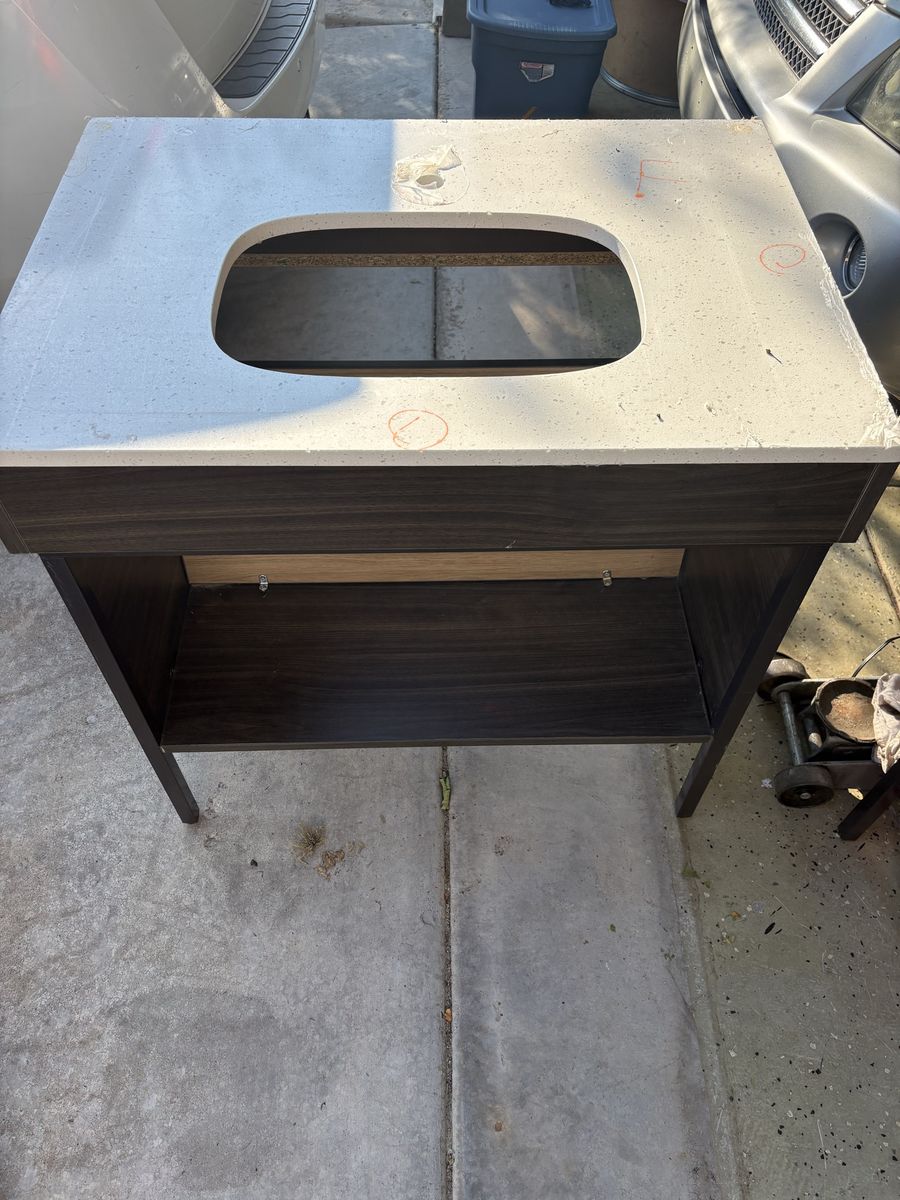 4 Modern Dark Wood Bathroom Vanity – Brand New