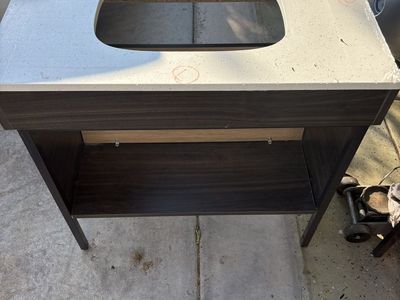 4 Modern Dark Wood Bathroom Vanity – Brand New