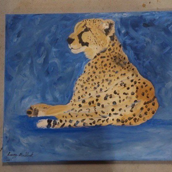 Original Cheetah Painting Oil on Canvas Wildlife Animal Art