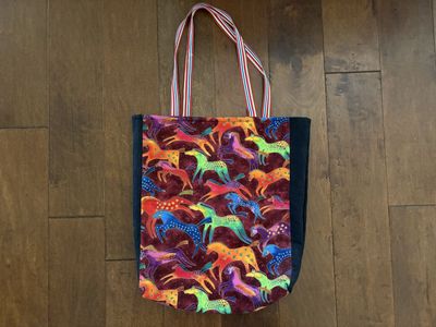 Bright Colored Horses Tote Bag