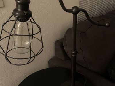 DARLING UNIQUE ADJUSTABLE LAMP W LARGE EDISON BULB