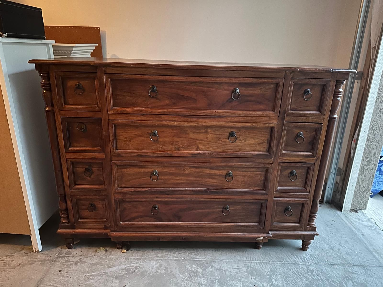 Solid Wood Middle Eastern 12-Drawer Dresser, Purchased in Dubai