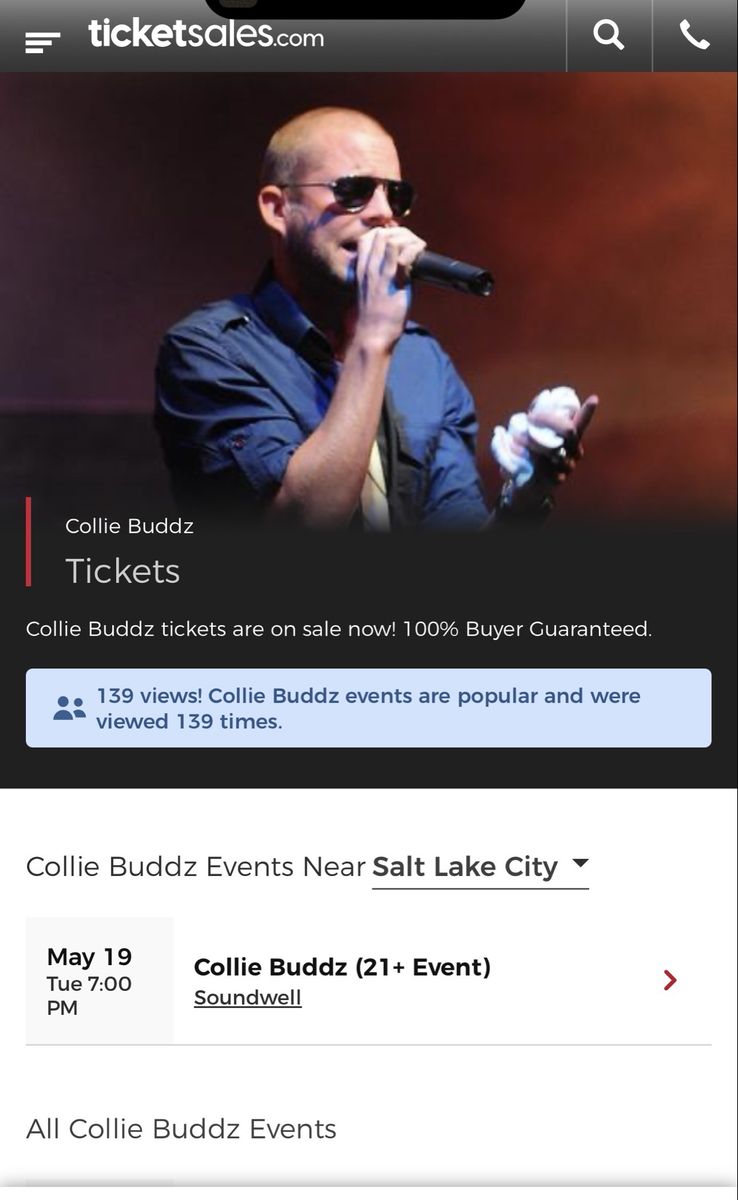 Collie Budz concert ticket