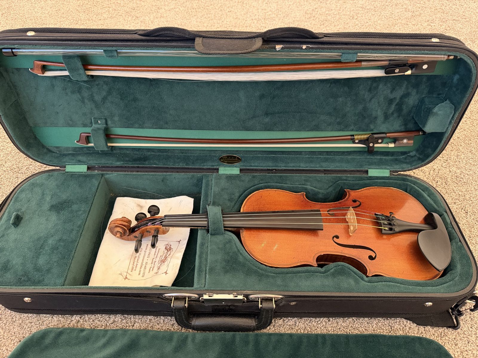 Rudoulf Doetsch 1/2-Size Violin with Case & Two Bows