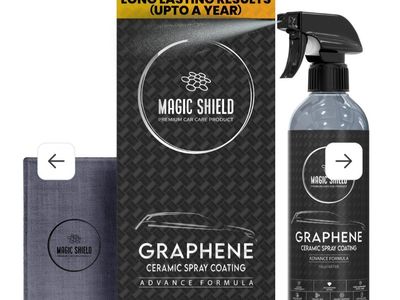 Magic Shield Graphene Ceramic Spray Coating Quick & Easy for Cars, Motorcycles, Boats, Wash & Wax lasts 1 year
