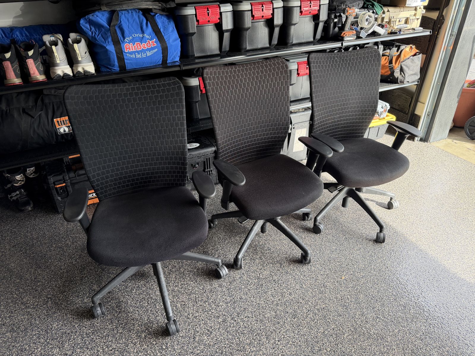 Set of 3 Herman Miller Sayl Ergonomic Office Chairs - Black/Gray Adjustable Arms