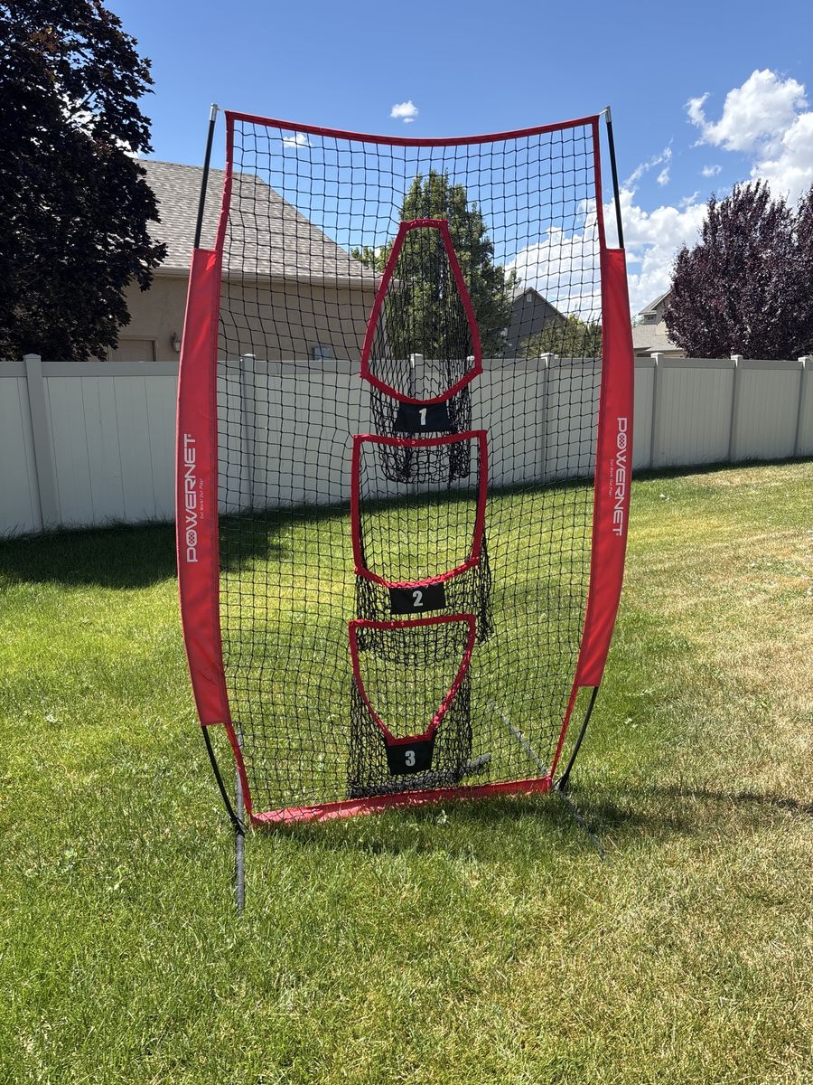 POWERNET Baseball/Softball Pitching Target Net w/ 3 Pockets Training Aid