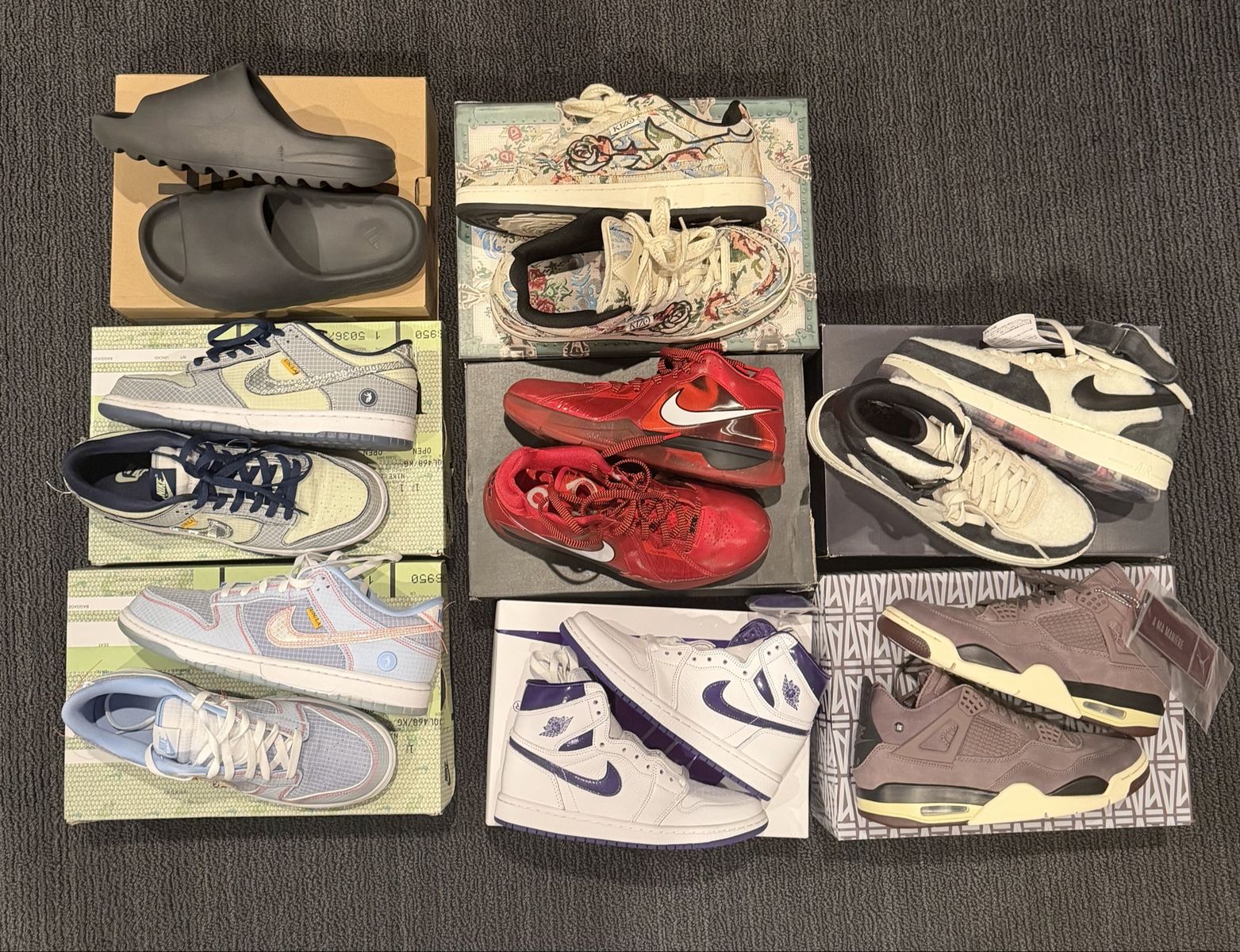 Nike, Jordan, Yeezy & Kizo Sneaker Collection - Individual Pairs