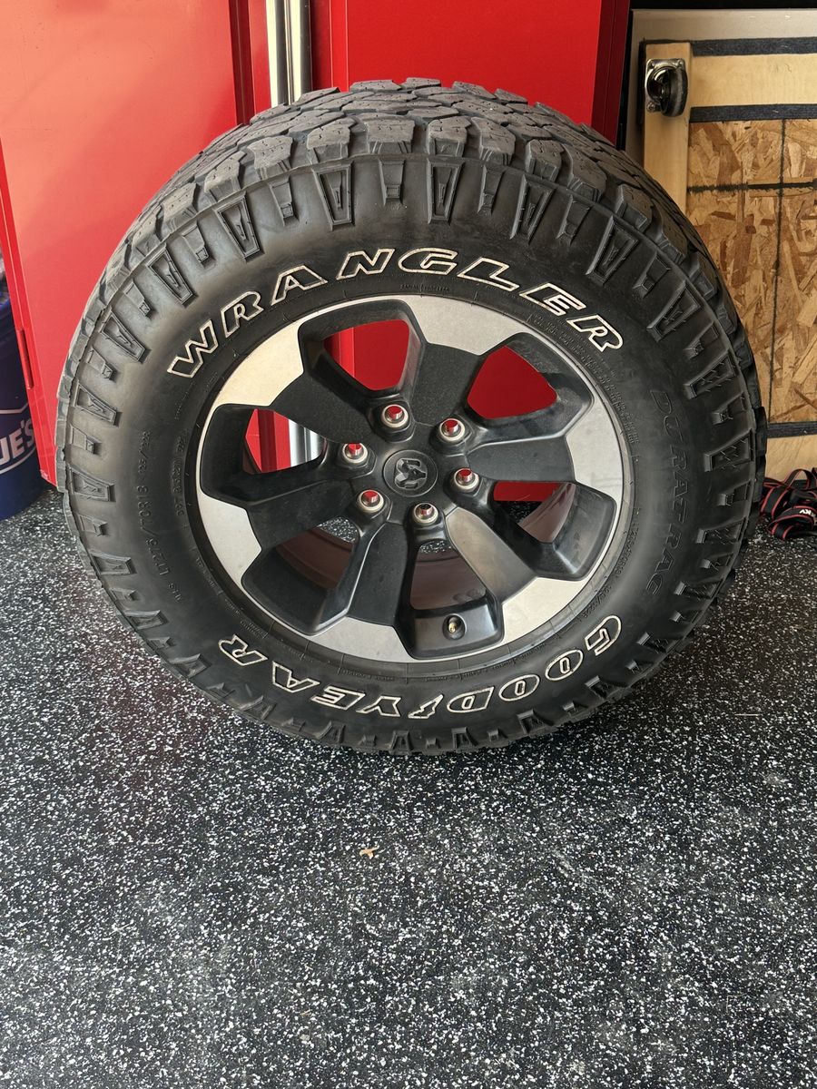 Goodyear Wrangler DuraTrac LT275/70R18 Tire on Ram Rebel 18" OEM Wheel
