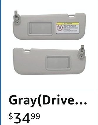 Hyundai Elantra 2011-2015 Gray Sun Visor Set - Driver & Passenger Side 852103X000TX