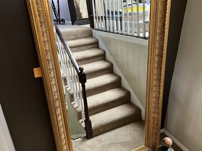 Large Gold Ornate Frame Floor Mirror - Elegant Full-Length Decorative Mirror