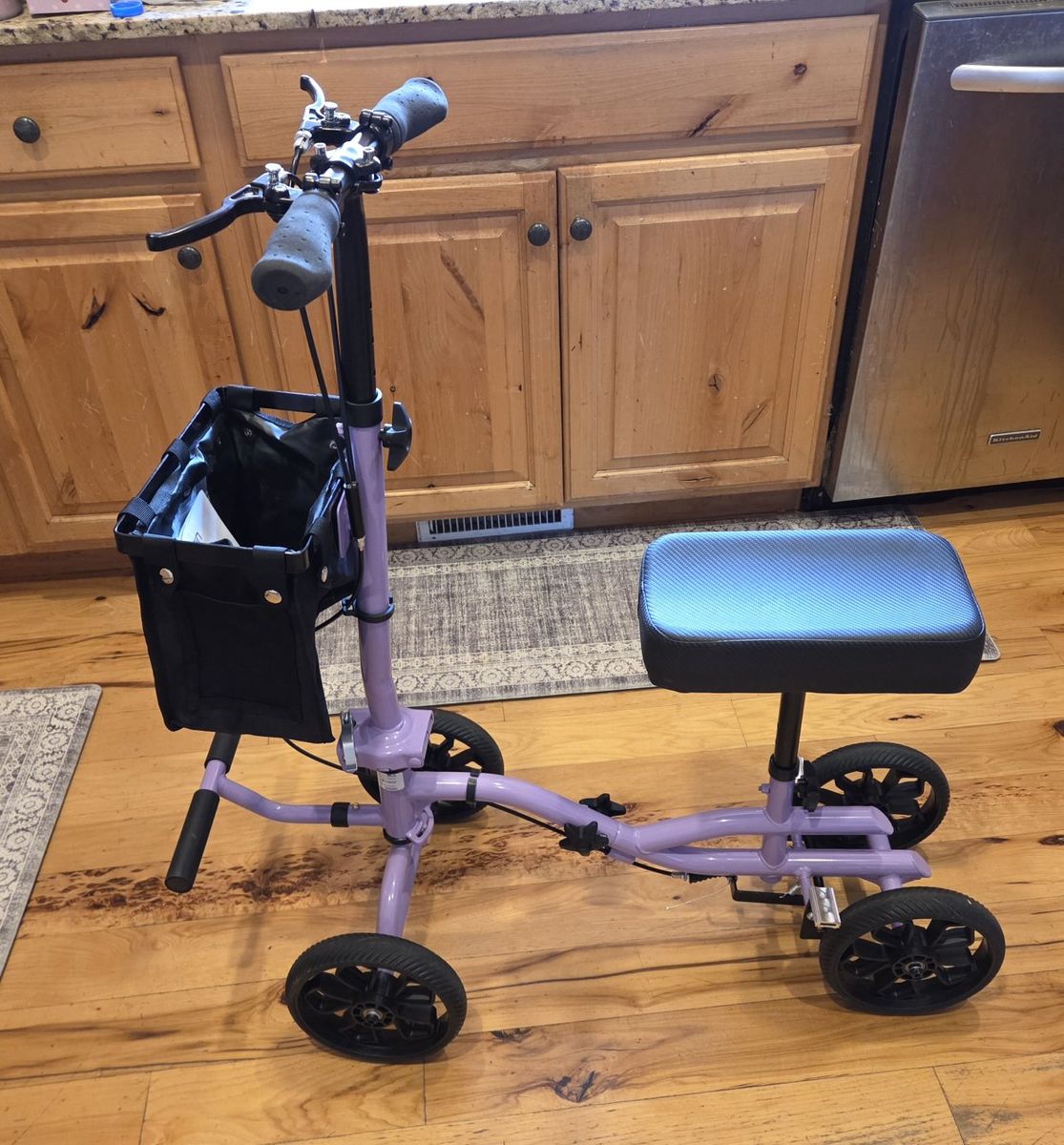 Lightweight Knee Scooter Crutch Alternative, Foldable & Adjustable Knee Scooter, Foot Surgery, Ankle