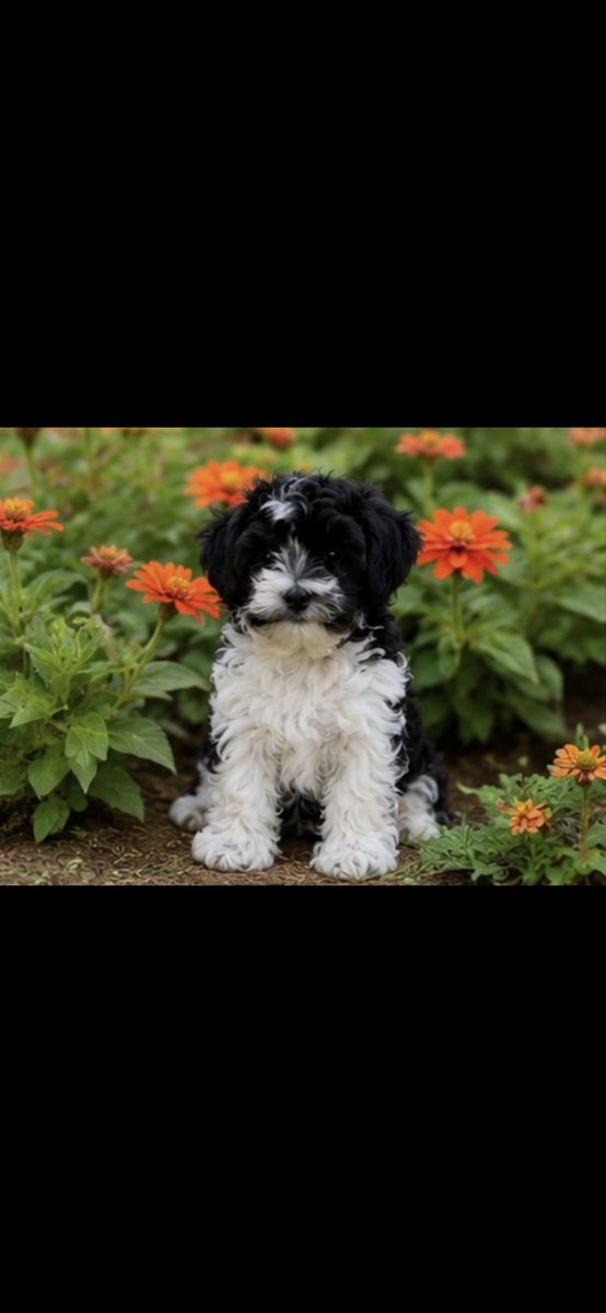 Adorable Hypoallergenic bishpoo  Puppy - Male, Black and White, Ready for New Home!