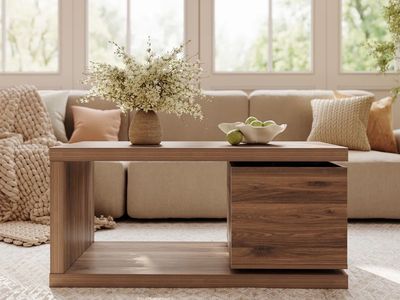 Minimalist 360° Rotating Storage Coffee Table — Brand New