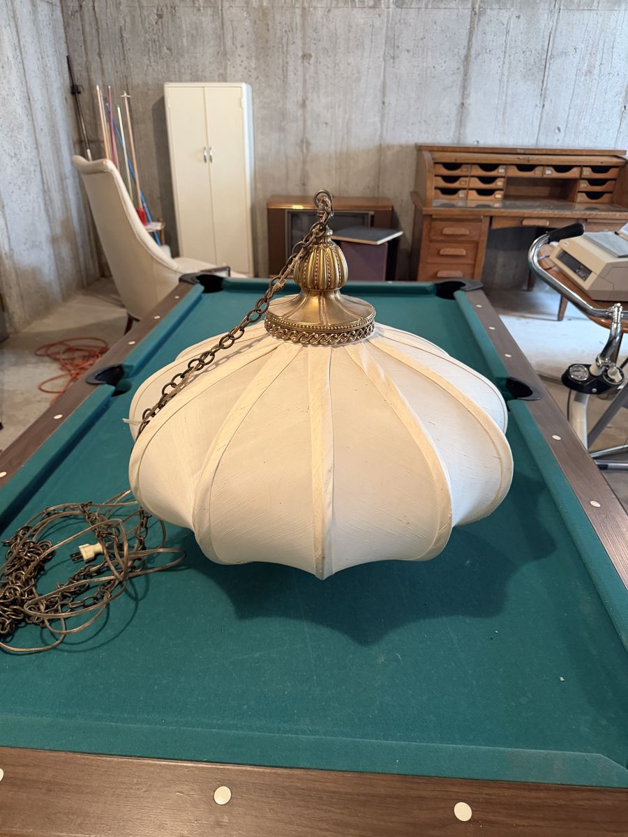 Vintage 1960s Hollywood Regency Swag Pendant Lamp – Large Sculptural Shade $150 cash/venmo in Provo