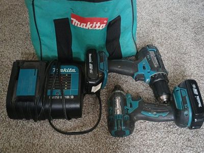 Makita LXT 18V Cordless 2-Tool Combo Kit: Drill, Impact Driver, Charger, 2 Batteries, Bag