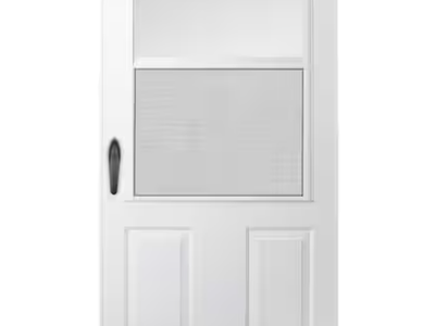 NEW Andersen 200 Series 36 in. x 80 in. White 1/2 Light Mid-View Aluminum Storm Door