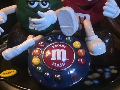 M&M's Character Corded Phone - Red, Green, Blue Characters, Vintage Novelty Collectible