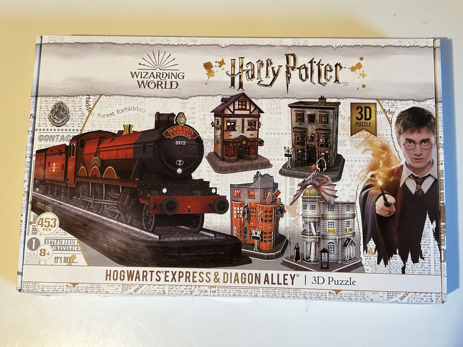 NEW! Harry Potter Wizarding World Hogwarts Express & Diagon Alley 3D Puzzle 453 Pieces Ages 8+
