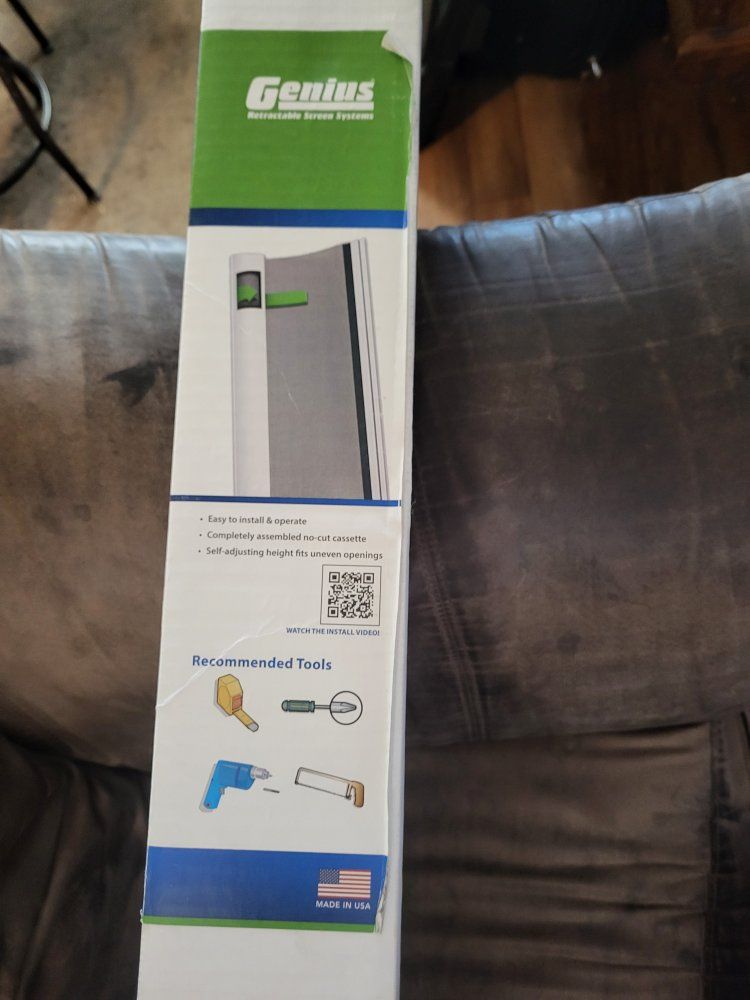 Genius Sierra 700 Retractable Screen Door White 34.25in x 78.5-81.5in for Single Door Unit